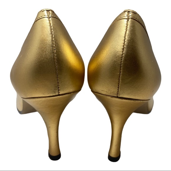 Rampage gold metallic leather heels Janis 8.5 - Picture 7 of 13